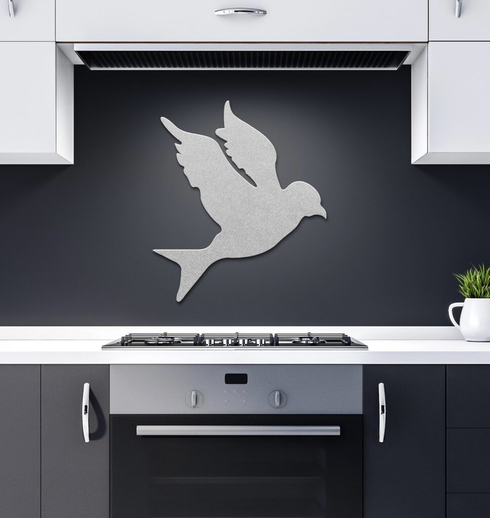 Elevate Your Space with Indoor/Outdoor Steel Wall Art of a Flying Bird